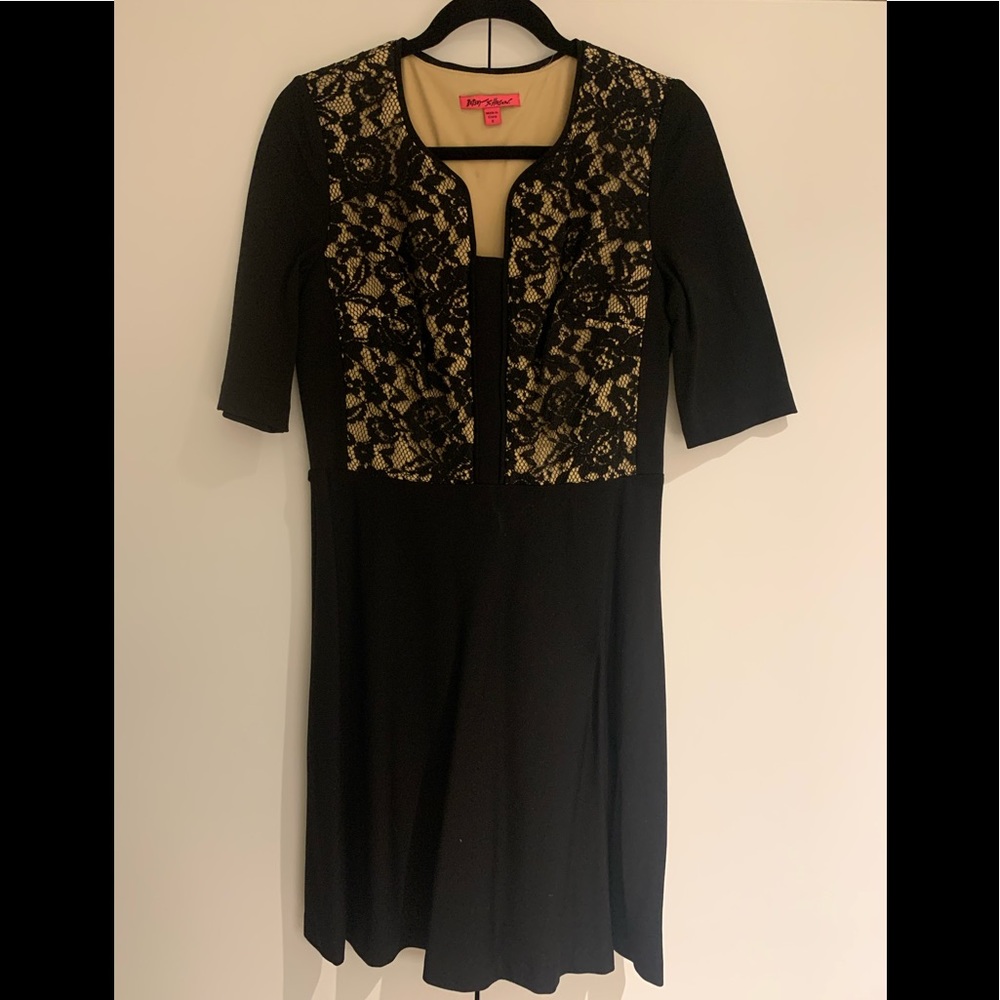 Betsy Johnson Black Lace Top Dress